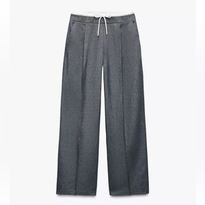 ZARA DOUBLE WAIST WIDE LEG PANTS